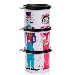 Tupperware Dia de los Muertos Halloween Canisters New